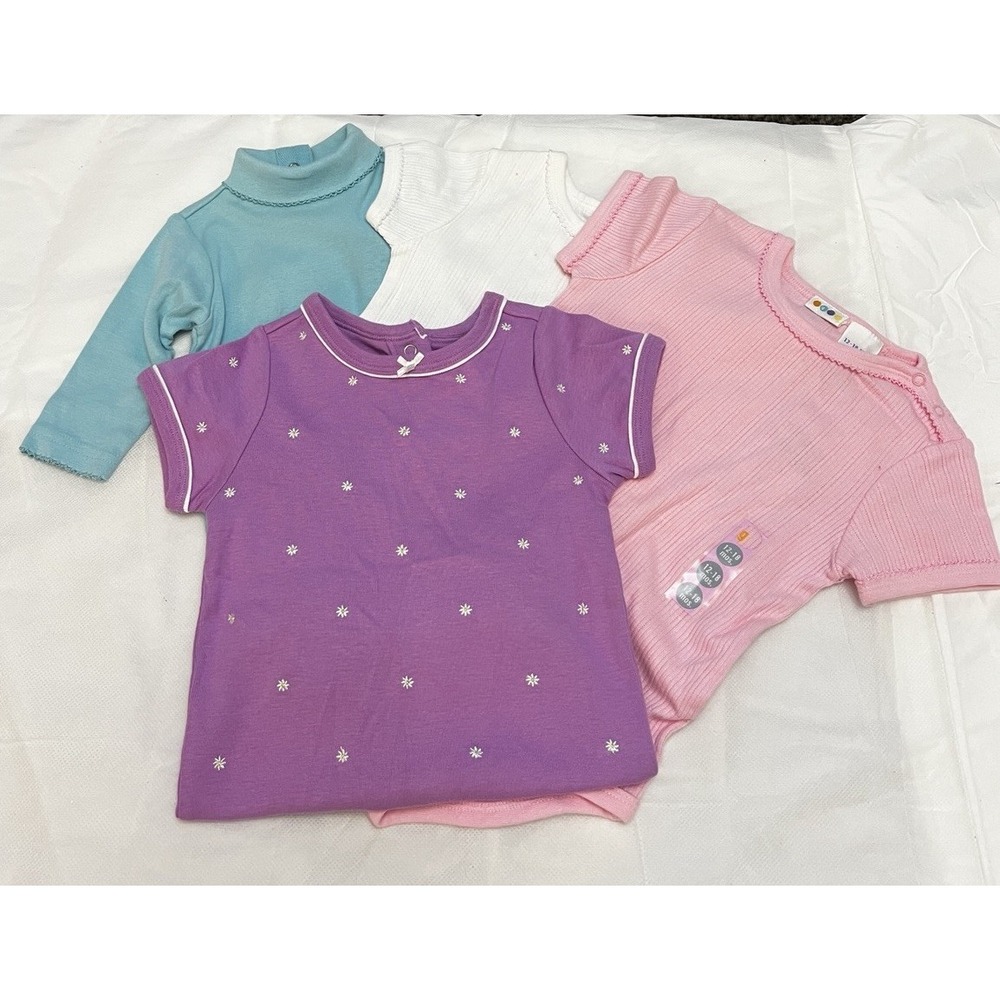 Gymboree Baby Girl Bodysuit Lot 4 Pc Cotton Basics Romper One Piece Vtg Y2K